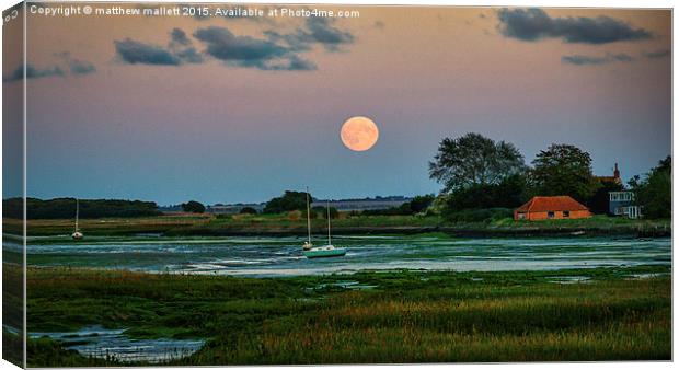  Super Moon Over The Backwaters Canvas Print by matthew  mallett