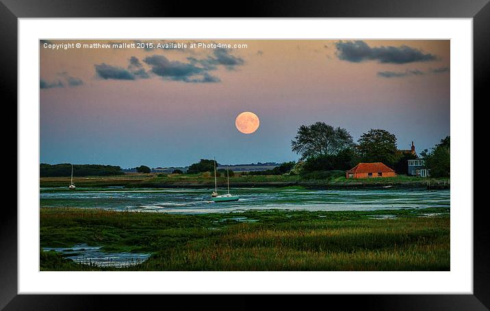  Super Moon Over The Backwaters Framed Mounted Print by matthew  mallett