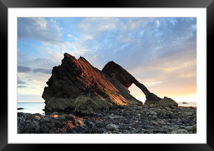 Bow Fiddle Rock at Sunrise Framed Mounted Print by Maria Gaellman