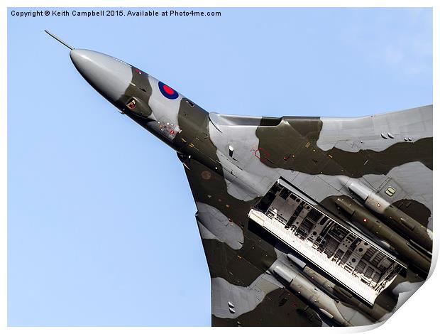  Vulcan XH558 - names in the bomb bay Print by Keith Campbell