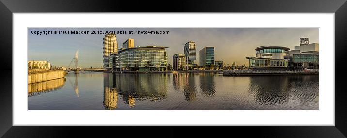 Manchester Media City Panorama Framed Mounted Print by Paul Madden