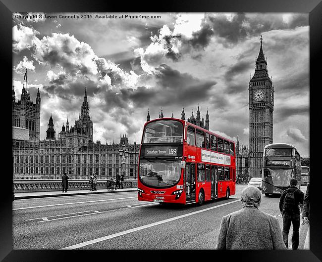  London Red Bus Framed Print by Jason Connolly