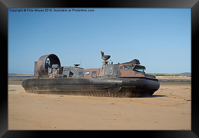  Royal Marines Hovercraft at Instow Beach  Framed Print by Pete Moyes