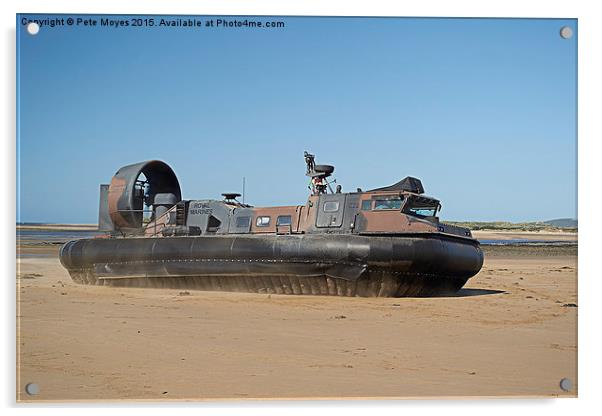  Royal Marines Hovercraft at Instow Beach  Acrylic by Pete Moyes