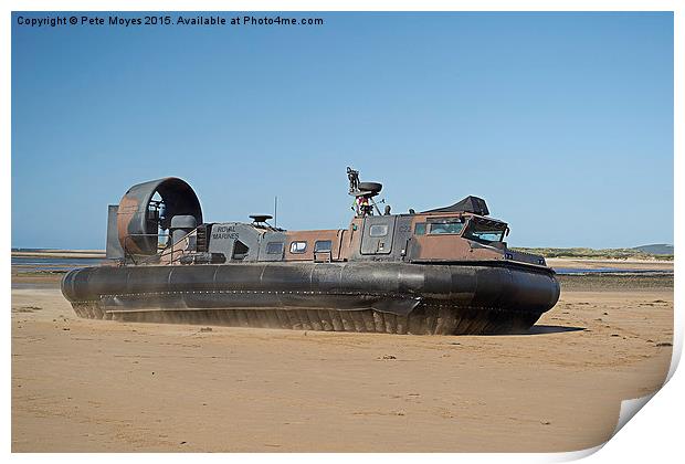  Royal Marines Hovercraft at Instow Beach  Print by Pete Moyes