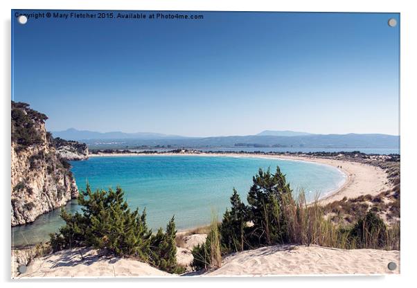  Voidokilia Beach, Greece Acrylic by Mary Fletcher