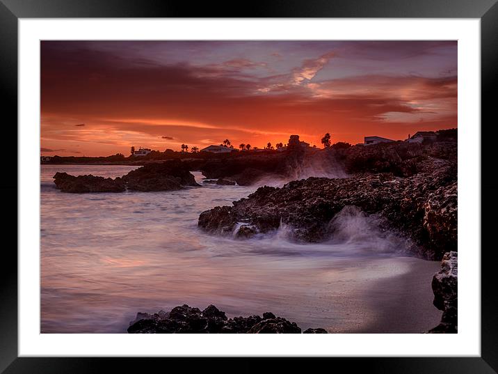  Sunset on the rocks Framed Mounted Print by David Schofield
