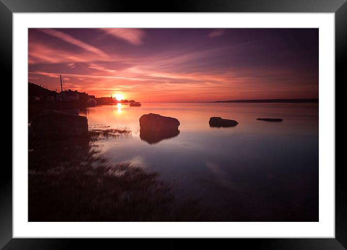  Loughor Estuary sunset Framed Mounted Print by Leighton Collins