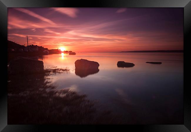  Loughor Estuary sunset Framed Print by Leighton Collins