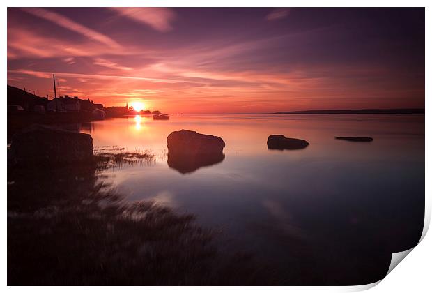  Loughor Estuary sunset Print by Leighton Collins
