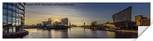 Salford Quays in the morning Print by Paul Madden