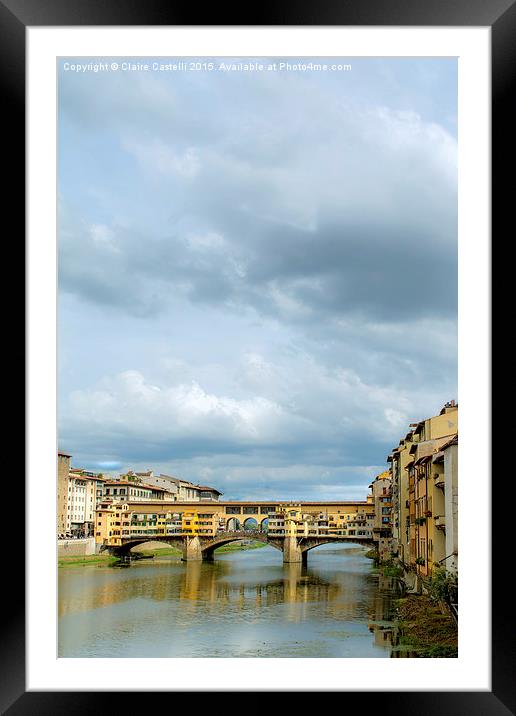 Ponte Vecchio Framed Mounted Print by Claire Castelli