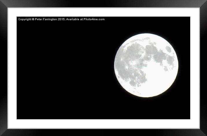  Pale Moon In The Night Sky Framed Mounted Print by Peter Farrington