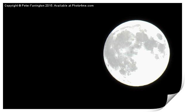  Pale Moon In The Night Sky Print by Peter Farrington