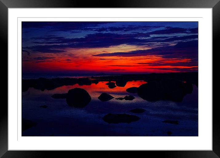  sunset reflection Framed Mounted Print by jane dickie
