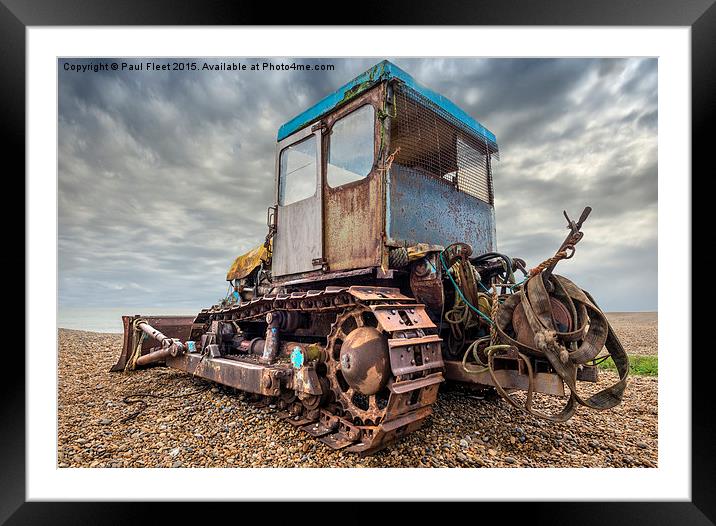 Beach bulldozer Framed Mounted Print by Paul Fleet