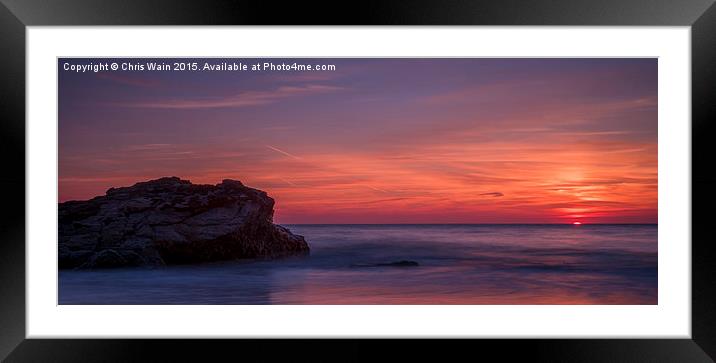 Last glimpse of the Sun, Llangrannog, Wales Framed Mounted Print by Black Key Photography