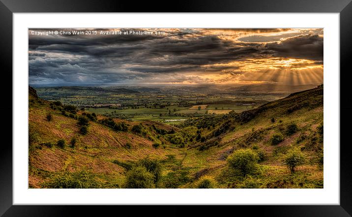  Sunrays over Montgomeryshire, Wales Framed Mounted Print by Black Key Photography