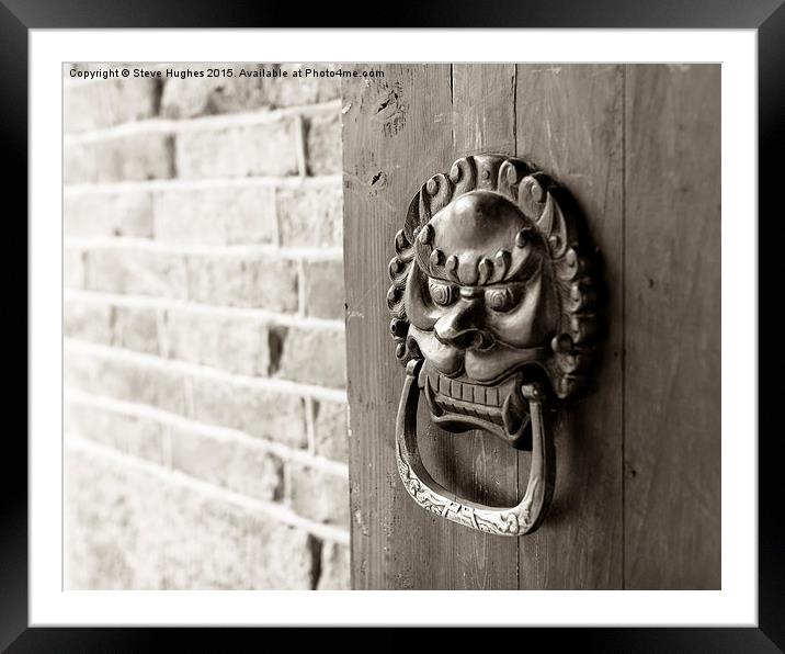  Chinese Dragon door knocker Framed Mounted Print by Steve Hughes