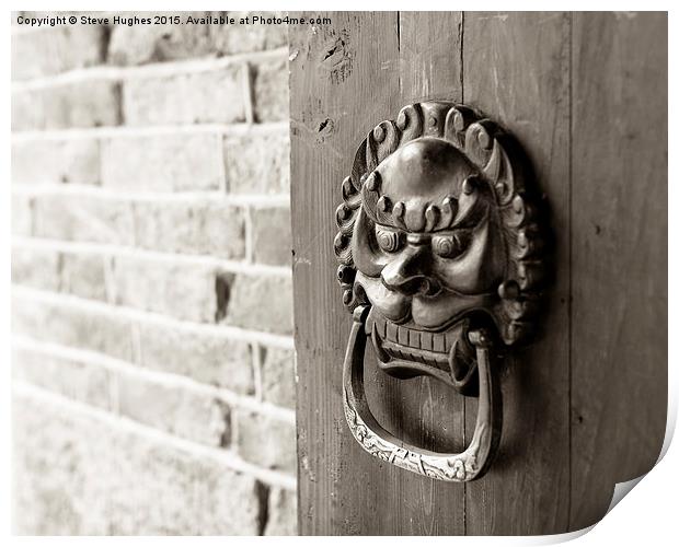  Chinese Dragon door knocker Print by Steve Hughes