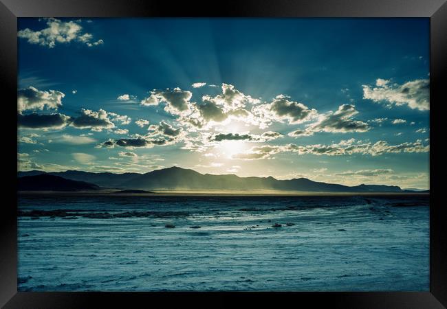  Desert Sunset Framed Print by Brent Olson