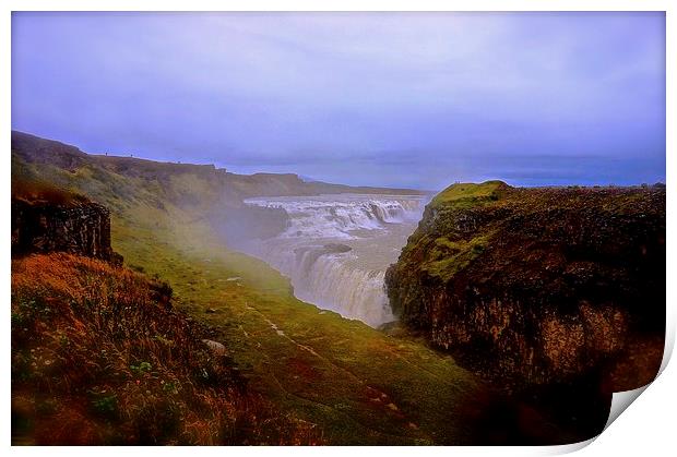  Gullfoss ( Golden Falls ) Print by Sue Bottomley