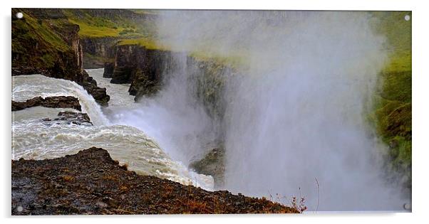  Gullfoss ( Golden Falls ) Iceland Acrylic by Sue Bottomley