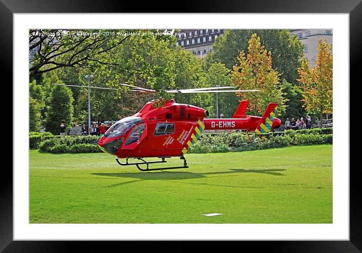  London's Air Ambulance Framed Mounted Print by Marie Castagnoli