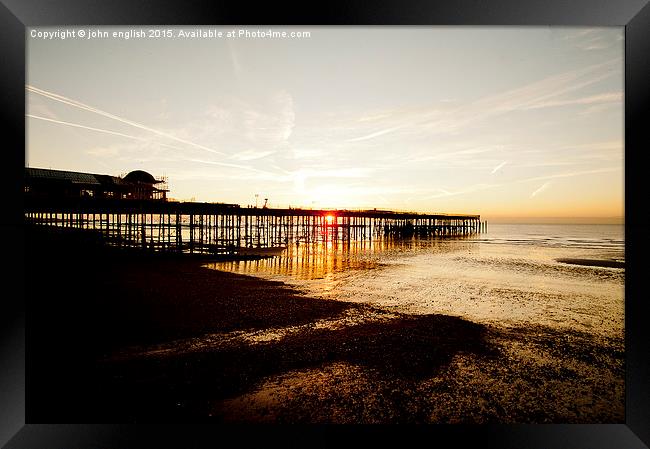 the Pier at sunrise Framed Print by john english