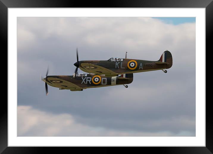 Spitfire Duo Framed Mounted Print by J Biggadike