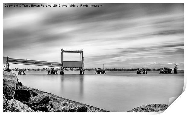Piers at Sheerness Docks Print by Tracy Brown-Percival