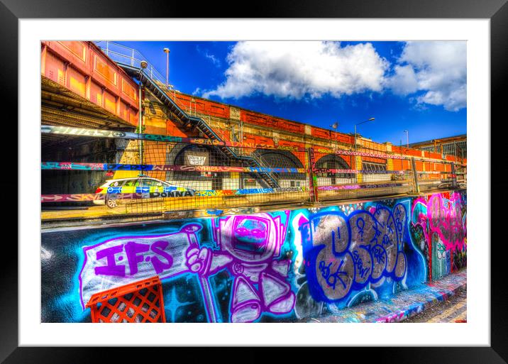 Leake Street and Police Car Framed Mounted Print by David Pyatt