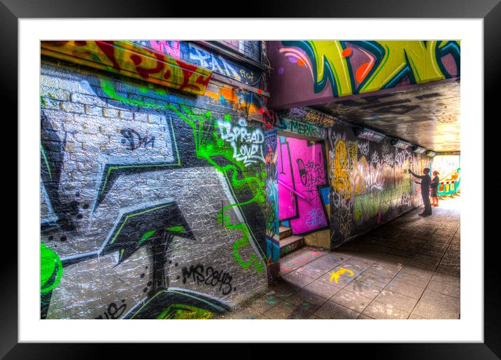 Leake Street London Graffiti  Framed Mounted Print by David Pyatt