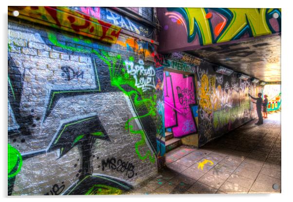 Leake Street London Graffiti  Acrylic by David Pyatt