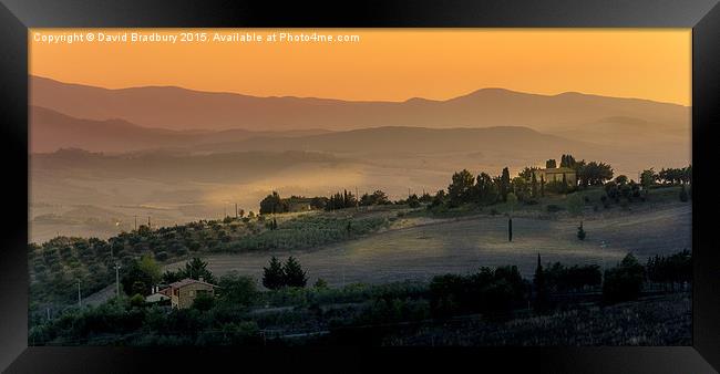  Tuscan Evening Framed Print by David Bradbury