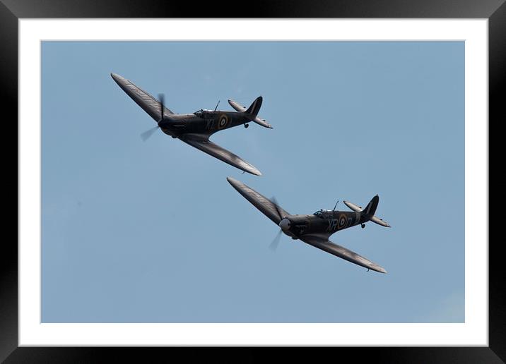 Here Come The Spitfires Framed Mounted Print by J Biggadike