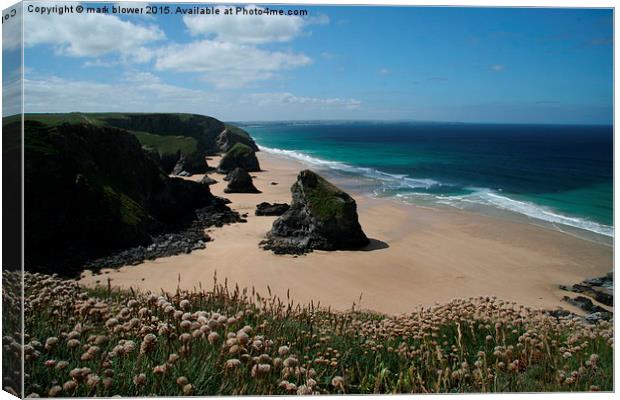  Bedruthan Steps Canvas Print by mark blower