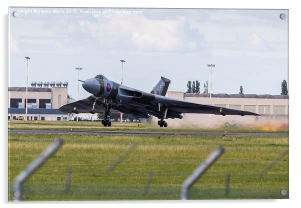 XH558 taking off from Doncaster airport Acrylic by Jason Wells