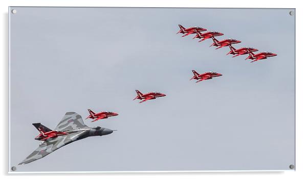 Vulcan Reds Flypast RIAT 2015 Saturday Acrylic by martin davenport