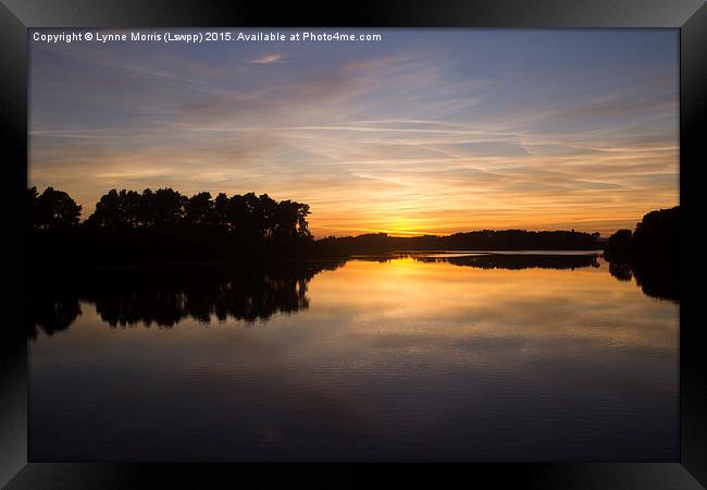  Early Sunset over Gladhouse Reservoir, Midlothian Framed Print by Lynne Morris (Lswpp)