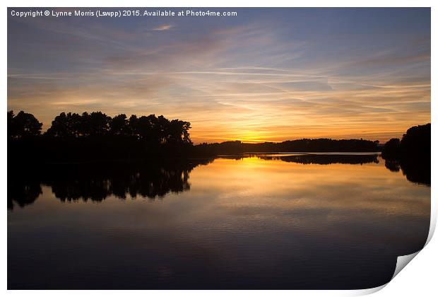  Early Sunset over Gladhouse Reservoir, Midlothian Print by Lynne Morris (Lswpp)