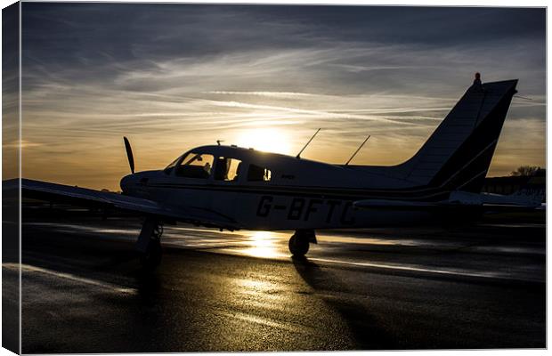   Sundown on RAF Church Fenton Canvas Print by Andrew Crossley