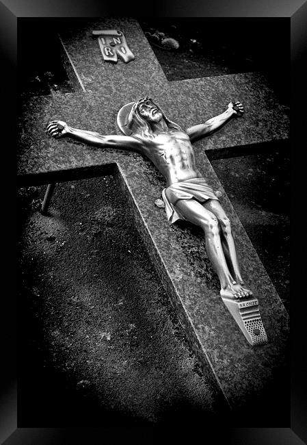  Effigy Of Christ On A Grave Framed Print by Adrian Wilkins