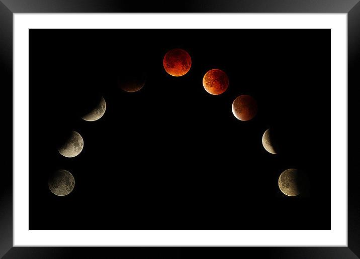  MOON ECLIPSE MONTAGE  Framed Mounted Print by DAVID SAUNDERS