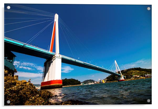 Tholsan Island Bridge  Acrylic by Ambir Tolang