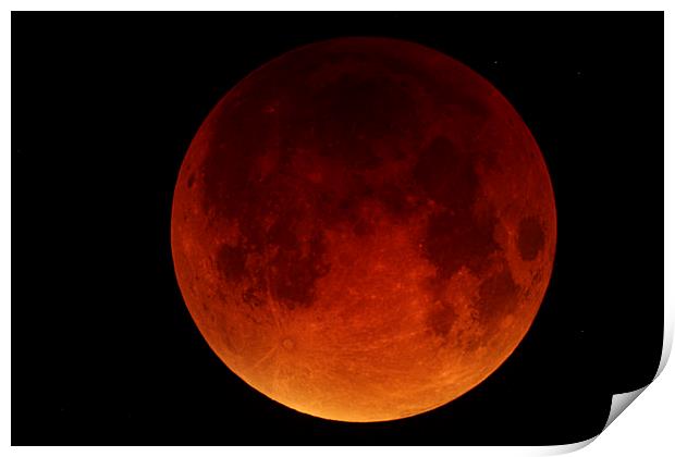  MOON ,BLOOD RED LUNAR ECLIPSE Print by DAVID SAUNDERS