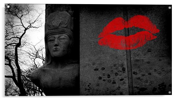  Big Kiss For Oscar Acrylic by Adrian Wilkins