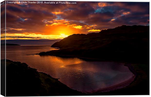 Camas nan Geall Sunset Ardnamurchan Scotland  Canvas Print by Chris Thaxter