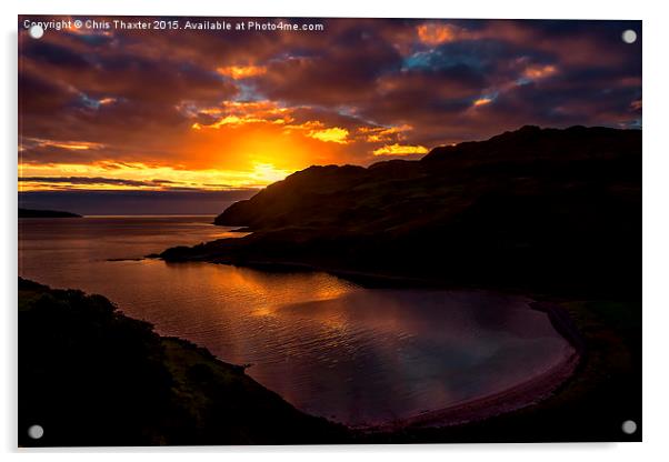 Camas nan Geall Sunset Ardnamurchan Scotland  Acrylic by Chris Thaxter