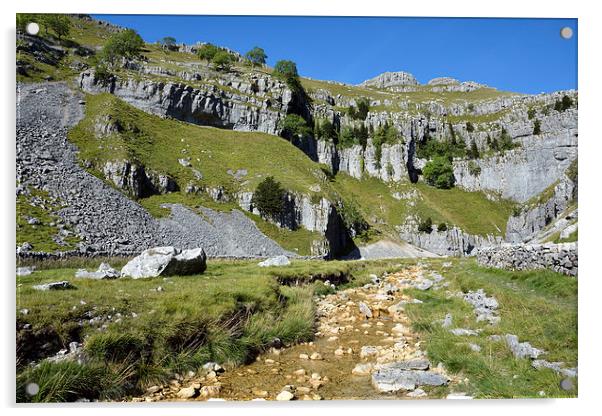 On Route To Gorsdale Scar Acrylic by Gary Kenyon